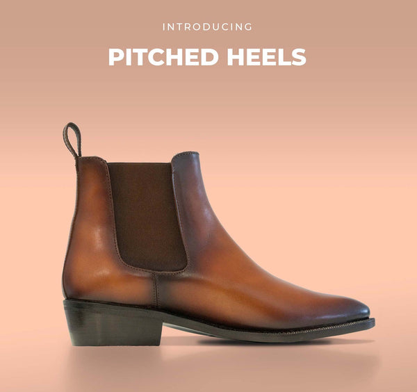 A New Angle on Elegance Introducing the Pitched Heel — Now Available for Goodyear Welted Styles